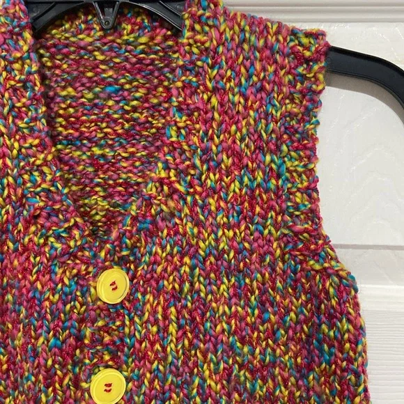 Rainbow Sweater Handmade Vest - Picture 1 of 8